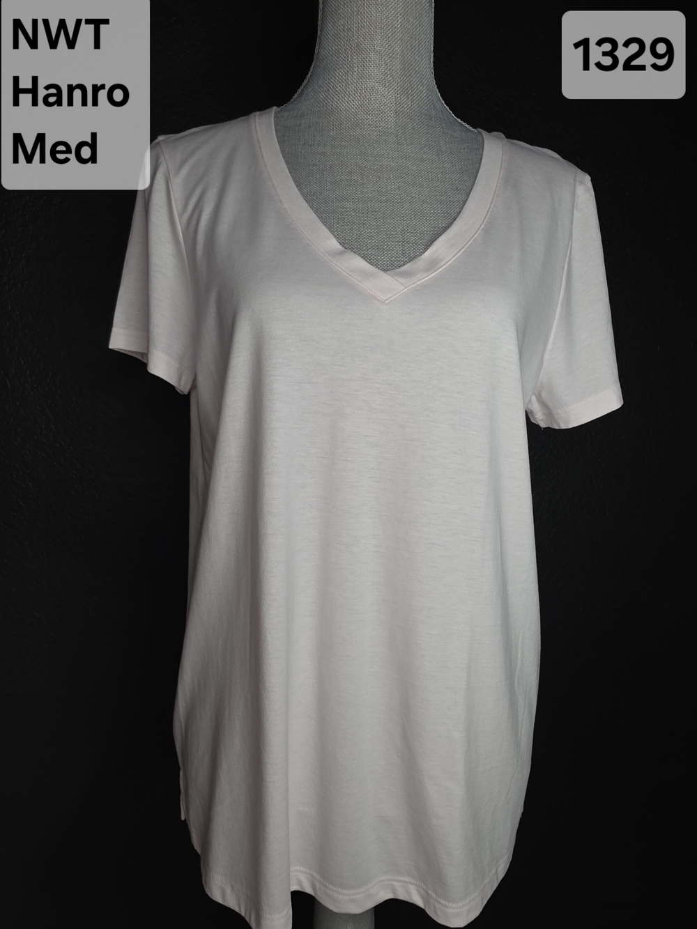 Hanro Soft Light Pink V-Neck Short Sleeve Tee